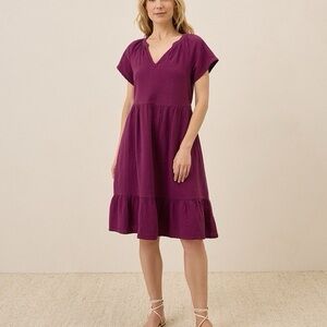Pact Coastal Double Gauze Breezy Dress